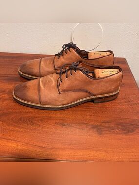 Vince Camuto Men’s Brown Leather Cap-Toe Derby Shoes size 10 M